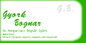 gyork bognar business card